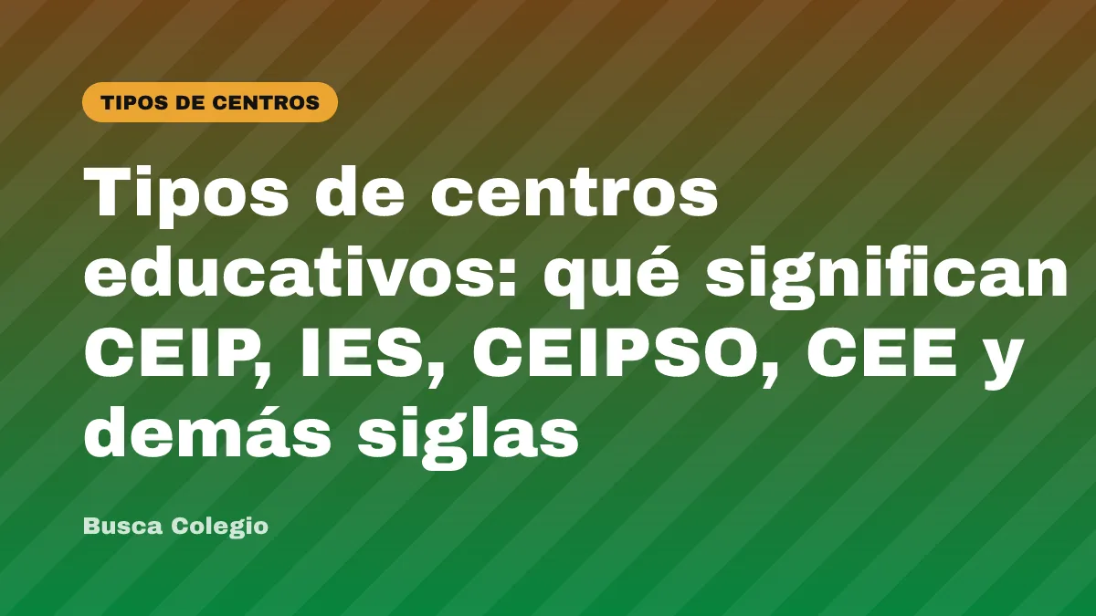 Tipos de centros educativos: qué significan CEIP, IES, CEIPSO, CEE y demás siglas